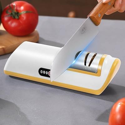 Aiguiseur de couteaux électrique professionnel en 2 étapes, fonction d'affûtage et de polissage rapide pour couteaux de cuisine