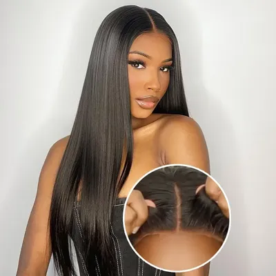 200 Density 5x5 Glueless Wig Human Hair Wig Ready To Wear HD Lace Wig Straight Pre Cut Glueless