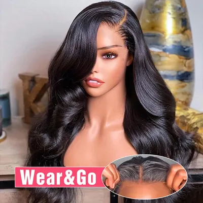 Glueless Wig Human Hair Ready To Wear Preplucked Brazilian Body Wave 13x6 HD Lace Frontal Wigs For