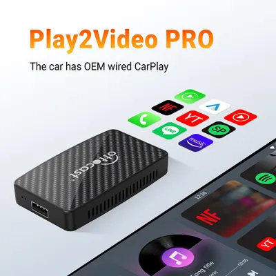 OTTOCAST Play2Video Pro Wireless CarPlay Android Auto Adapter for Spotify Youtube Netflix IPTV for