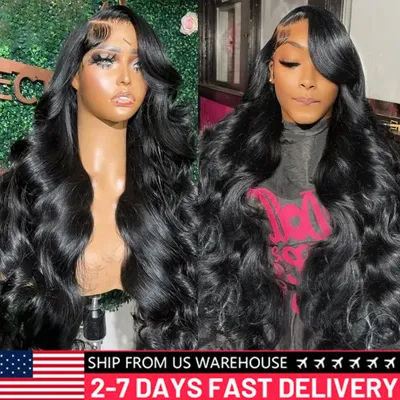 180 Density Body Wave 13x4 13x6 360 Hd Transparent Lace Front Human Hair Wig 30 38 Inch Lace Frontal