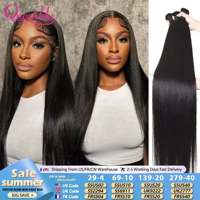 30 32 inch Indian Raw Hair Bundles 100% Human Hair Bundles 38 40 inch Long Thick Straight Hair