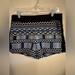 J. Crew Shorts | J .Crew Factory Bright Blue Black White Tribal Aztec Print Drapey Shorts Size 6 | Color: Black/Blue | Size: 6