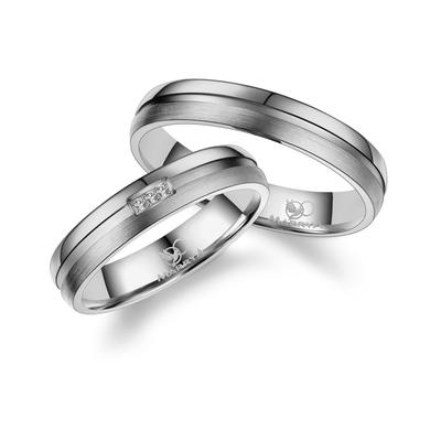 Partnerring MARRYA "Titan Ringe Trauringe Eheringe Partnerringe" Gr. 62, silber (herren ring, silber), Fingerringe, Dame