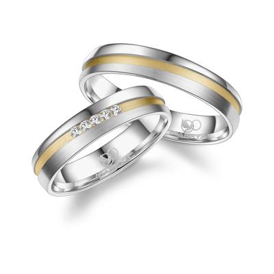 Partnerring MARRYA "Silber Ringe Trauringe Eheringe Partnerringe" Gr. 56, gold (herren ring, silber, gold), Fingerringe,