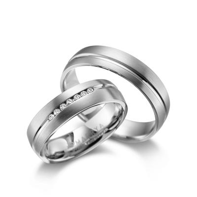 Partnerring MARRYA "Edelstahl Ringe Trauringe Eheringe Partnerringe" Gr. 48, silber (damen ring, silber), Fingerringe, D