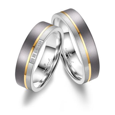 Partnerring MARRYA "Tantal Ringe Trauringe Eheringe Partnerringe" Gr. 74, gold (herren ring, silber, gold), Fingerringe,