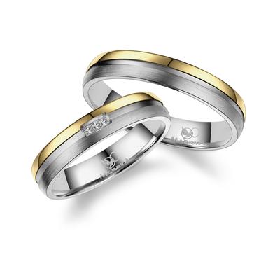 Partnerring MARRYA "Titan Ringe Trauringe Eheringe Partnerringe" Gr. 62, gold (herren ring, gold, silber), Fingerringe, 