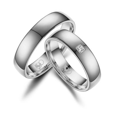 Partnerring MARRYA "Titan Ringe Trauringe Eheringe Partnerringe" Gr. 62, silber (damen ring, silber), Fingerringe, Damen