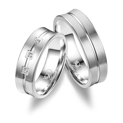 Partnerring MARRYA "Silber Ringe Trauringe Eheringe Partnerringe" Gr. 64, silber (damen ring, silber), Fingerringe, Dame