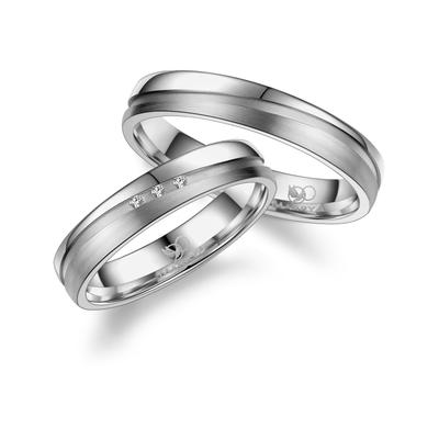 Partnerring MARRYA "Diamant Titan Ringe Trauringe Eheringe Partnerringe" Gr. 56, silber (damen ring, silber), Fingerring