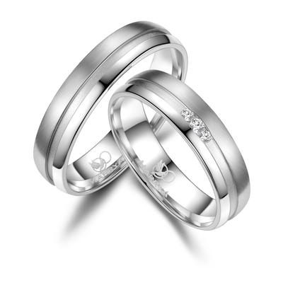 Partnerring MARRYA "Silber Ringe Trauringe Eheringe Partnerringe" Gr. 74, silber (herren ring, silber), Fingerringe, Dam