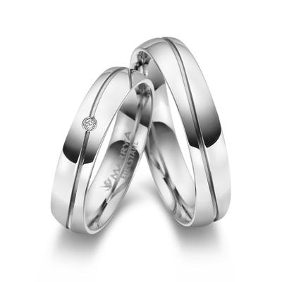 Partnerring MARRYA "Edelstahl Ringe Trauringe Eheringe Partnerringe" Gr. 66, silber (herren ring, silber), Fingerringe, 