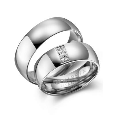 Partnerring MARRYA "Titan Ringe Trauringe Eheringe Partnerringe" Gr. 48, silber (damen ring, silber), Fingerringe, Damen