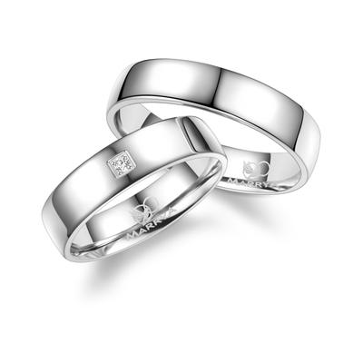 Partnerring MARRYA "Silber Ringe Trauringe Eheringe Partnerringe" Gr. 58, silber (herren ring, silber), Fingerringe, Dam