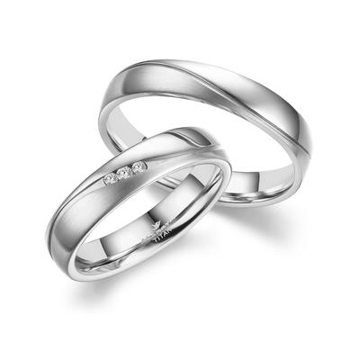 Partnerring MARRYA "Titan Ringe Trauringe Eheringe Partnerringe" Gr. 56, silber (damen ring, silber), Fingerringe, Damen