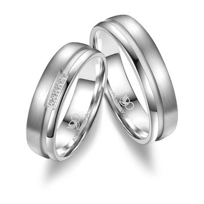 Partnerring MARRYA "Silber Ringe Trauringe Eheringe Partnerringe" Gr. 52, silber (damen ring, silber), Fingerringe, Dame