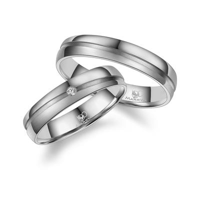 Partnerring MARRYA "Diamant Titan Ringe Trauringe Eheringe Partnerringe" Gr. 48, silber (herren ring, silber), Fingerrin