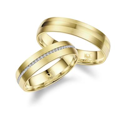 Partnerring MARRYA "Edelstahl Ringe Trauringe Eheringe Partnerringe" Gr. 66, gold (herren ring, gold), Fingerringe, Dame