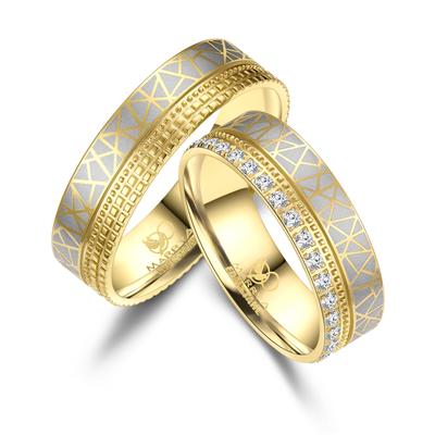 Partnerring MARRYA "Edelstahl Ringe Trauringe Eheringe Partnerringe" Gr. 56, gold (herren ring, silber, gold), Fingerrin