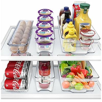 6 Pcs Clear Refrigerator Organizer Bins