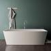 67 in. x 32 in. Stone Resin Solid Surface Freestanding Soaking Bathtub in Matte White