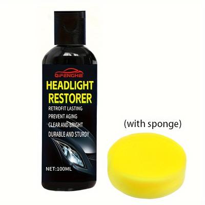 TEMU Qifenghe Headlight Restoration Kit - Plastic Applicator Included, Clear Headlight Repair Solution For Oxidation, Blurring & Yellowing, No Battery Needed, 100ml