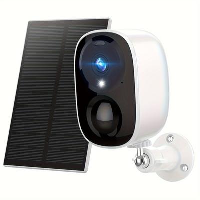 TEMU Solar Powered 2k 3mp Wireless Outdoor - Ai Motion Detection, Two-way Voice Call, Color & Infrared Night Vision, Waterproof Ip66, Battery Powered With Usb Dual Use, Lithium Battery