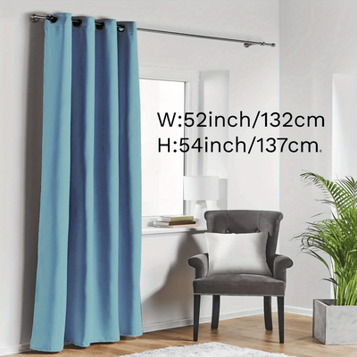 TEMU 1 Panel Grommet Top Blackout Curtains Thermal Insulated, Energy Efficient, Noise Reducing And Light Blocking, Room Darkening Curtain For Living Room Bedroom Office Home Decor