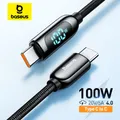 Baseus Digital Dispaly cavo USB da tipo C a USB C per iPhone 15 cavo di ricarica rapida da 100W per Macbook Xiaomi Samsung
