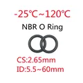 20 pz Nero O Ring Guarnizione CS 2.65mm ID 5.5 ~ 60mm NBR Automobile Gomma Nitrilica Rotonda O Tipo