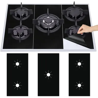 5-Hole Gas Stove Pad Protective Cover Easy Cleaning Anti-Dirty Reusable Kitchen Gas Stovetop