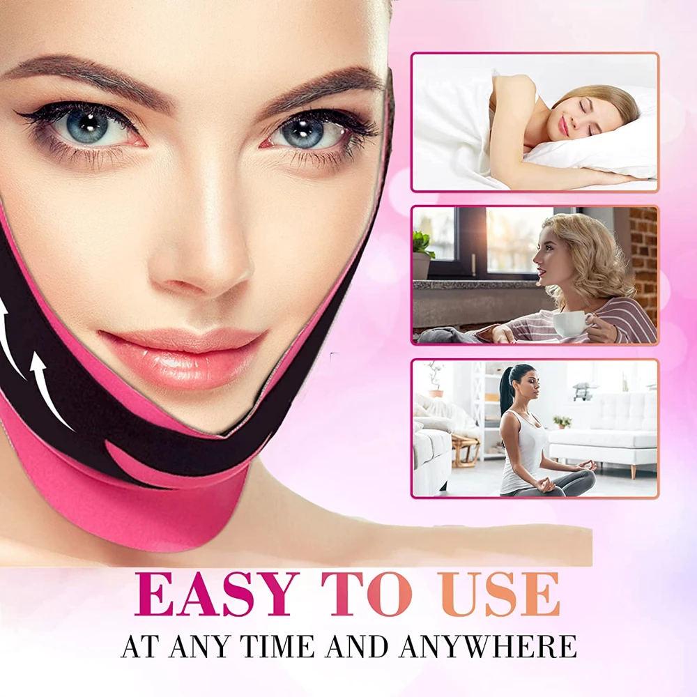 Cintura riutilizzabile per il sollevamento del viso Fasciatura elastica per il viso dimagrante Linea V Viso Donna Mento Guancia Sollevamento Cintura Cintura antirughe per il viso