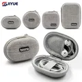 Piccola custodia ovale per auricolari Borsa rigida per organizer per cavi dati con guscio rigido Mini cavo dati USB Caricatore Custodia per stick a U antiurto