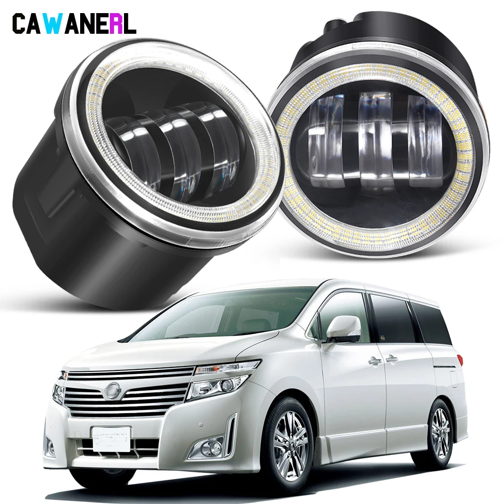2 X paraurti anteriore per auto LED gruppo fendinebbia con Angel Eye DRL lampada di marcia diurna H11 per Nissan Elgrand E52 2.5 3.5 2010-2018