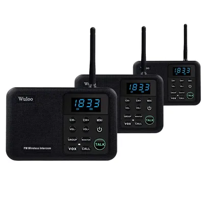 Wuloo Wireless Home Intercom System for House Business Offices Intercom 1 Mile Range 22 Channel 100