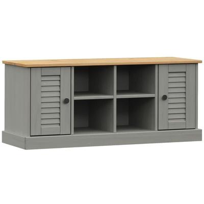 Schuhbank vigo Grau 106x35x45 cm Massivholz Kiefer - Vidaxl Image