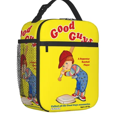 Good Guys Baseball Player Resuable Lunch Boxes Leakproof Child's Play Chucky Thermal Cooler Food