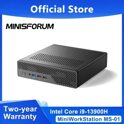 MINISFORUM Mini PC MS-01 Intel Core i9 Intel 13th Gen Window 11 Mini Computer DDR5 5200Mhz 10