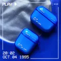 Custodia per auricolari bluetooth wireless in TPU fluorescente blu con nastro video per custodie airpods 3 pro per cuffie Apple Airpod 1/2 Cover