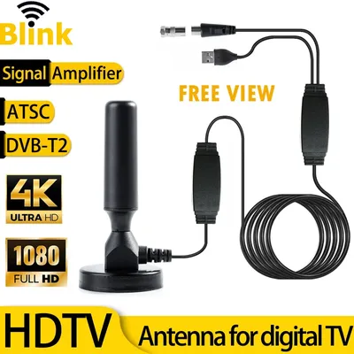 Indoor Digital HDTV Antenna Amplifier 4K HD Signal Booster Free Channels DVBT2 ATSC Long Range Ground Wave Satellite TV Receiver