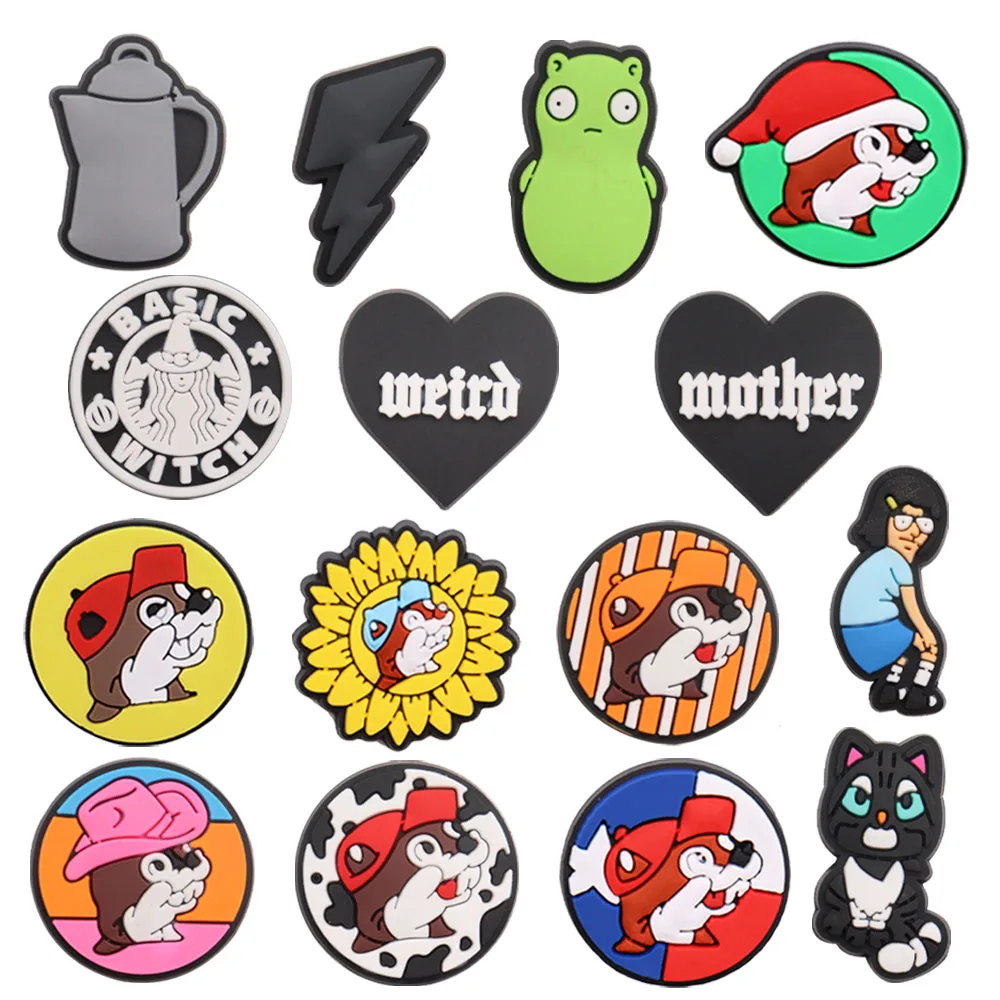 1-15 pz PVC simpatico cartone animato ciondoli per scarpe Kawaii cuore coniglio ragazza fulmine bollitore gatto fibbia zoccolo foro pantofola decorazione regalo per bambini