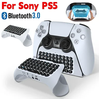 For SONY PS5 Dual Sence Joystick Wireless Bluetooth Controller Chat Pad Keypad for Playstation 5 Gamepad Mount Built-in Speaker