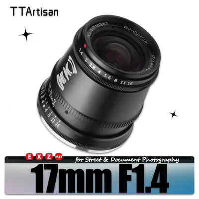 TTArtisan APS-C 17mm F1.4 Travel Photography Humanities Camera Lens for Nikon Z5 Canon M5 Olympus EPM2 Sony A6000 Canon EF-M
