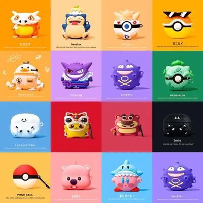 Apple 3D cartoon Case for Apple AirPods 1 2 3 Pro 2 Case Cute Cartoon Anime Silicone Earphone Case Accessories Headphone Cover