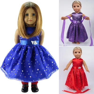 Doll Fashion Bow Princess Skirt Clothes Accessories For 18 Inch American&43 Cm Born Baby Our