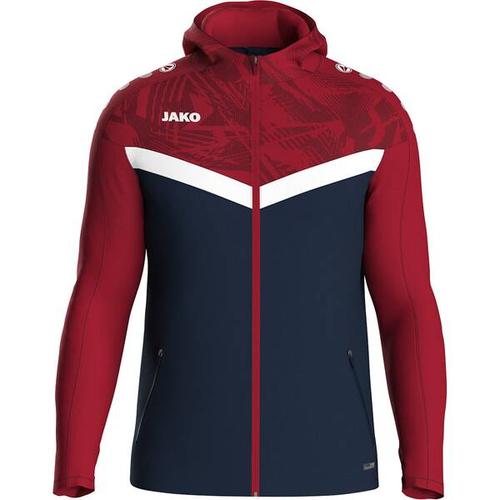 JAKO Herren Kapuzensweat Kapuzenjacke Iconic, Größe 3XL in marine/chili rot