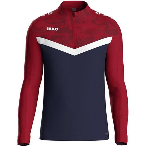 JAKO Herren Pullover Ziptop Iconic, Größe 3XL in marine/chili rot