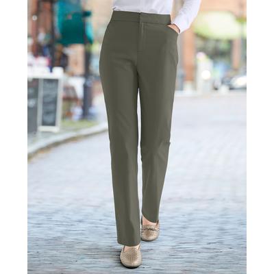 Appleseeds Women's Dennisport Comfort-Waist Chinos - Green - 8P - Petite