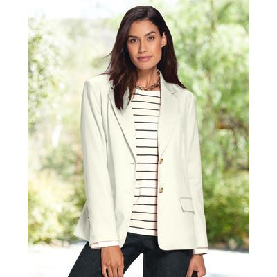 Appleseeds Women's Classic Wool Blazer - White - 18 - Misses